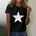 thumbnail image 6 of Bovemsi 4Th of July Oversized Shirt Women Casual Printing Short Sleeves Round Neck Loose T Shirt Blouse Tops, Black Women's Summer Short Sleeve T-Shirts, S, 6 of 8