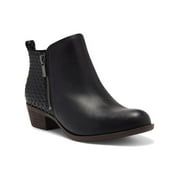 Lucky Brand Basel Almond-Toe Ankle Textured Booties Black/Black (12)