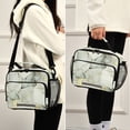 thumbnail image 5 of FORMRS Student Insulated Lunch Bag with Shoulder Strap Reusable Cooler Box for School, Gray Marble Pattern, 5 of 9