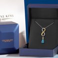 thumbnail image 5 of 925 Silver and 10K Yellow Gold London Blue Topaz and White Lab Grown Diamond Pendant Necklace for Women | 0.94 Cttw | Gemstone November Birthstone | Pear Shape 8X5MM | With 18 inch Chain, 5 of 6