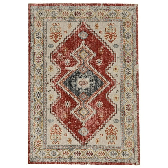 Great Zero Koble Ivory & Rust 8' x 10' Area Rug
