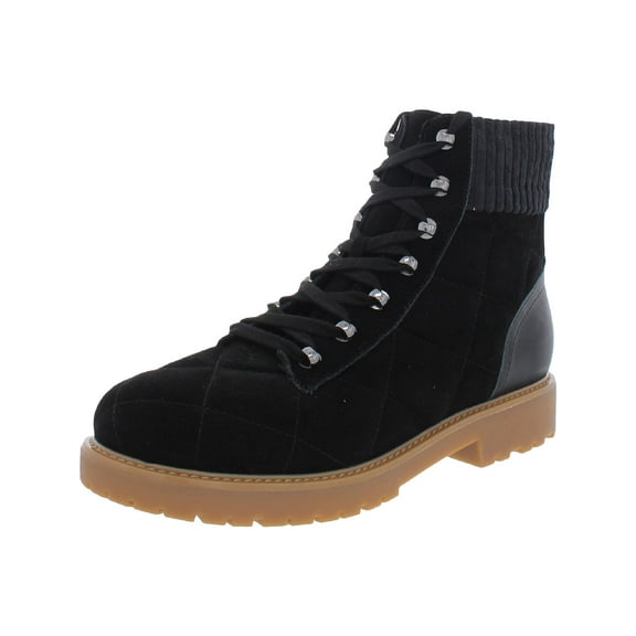 Easy Spirit Womens Lakely Suede Quilted Combat & Lace-up Boots