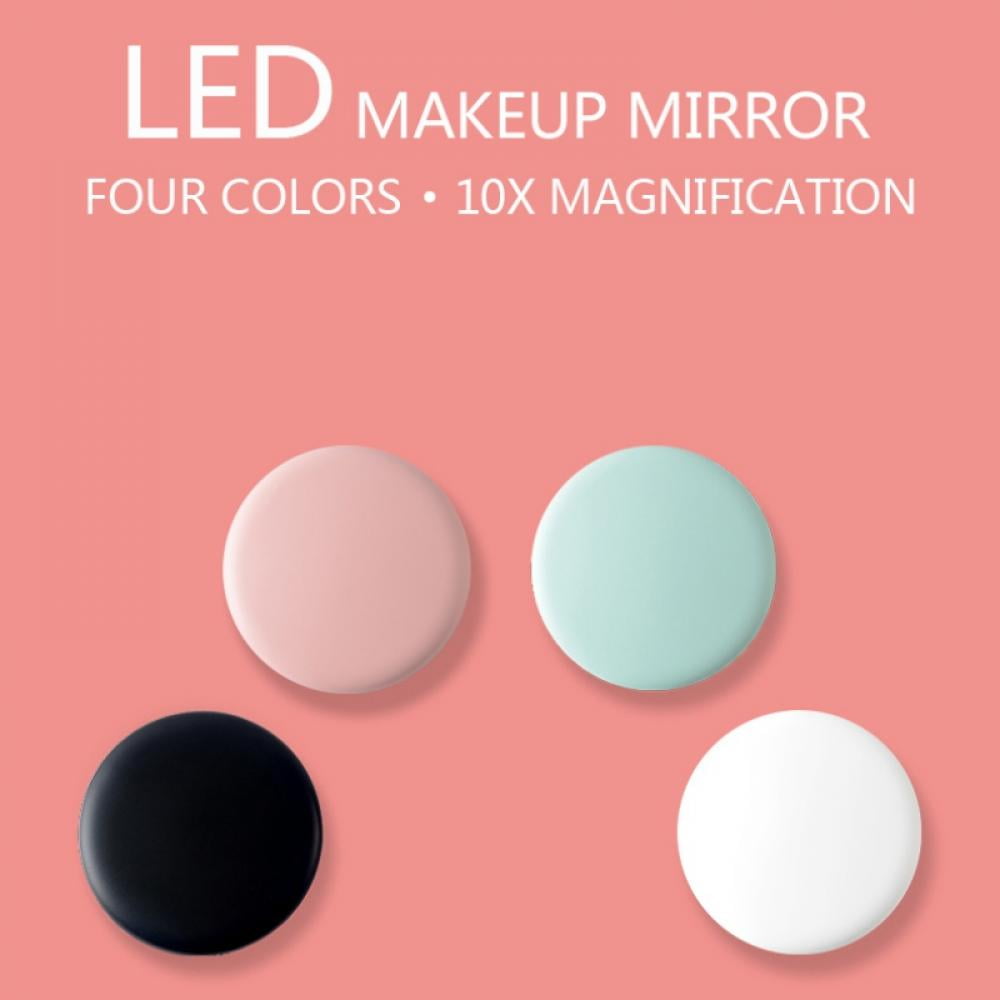 10x HD Magnifier LED Makeup Mirror Cosmetic Mirror With Light Abs Material Portable Foldable Led Makeup Mirror