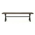 thumbnail image 5 of Ruby Outdoor Aluminum Dining Bench with Black Steel Frame, Brown, 5 of 5