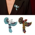 thumbnail image 2 of Oasiva Colorful Rhinestones Encrusted Hummingbird Brooch Elegant Crystal Bird Shaped Lapel Pin Women's Fashion Accessories, 2 of 8