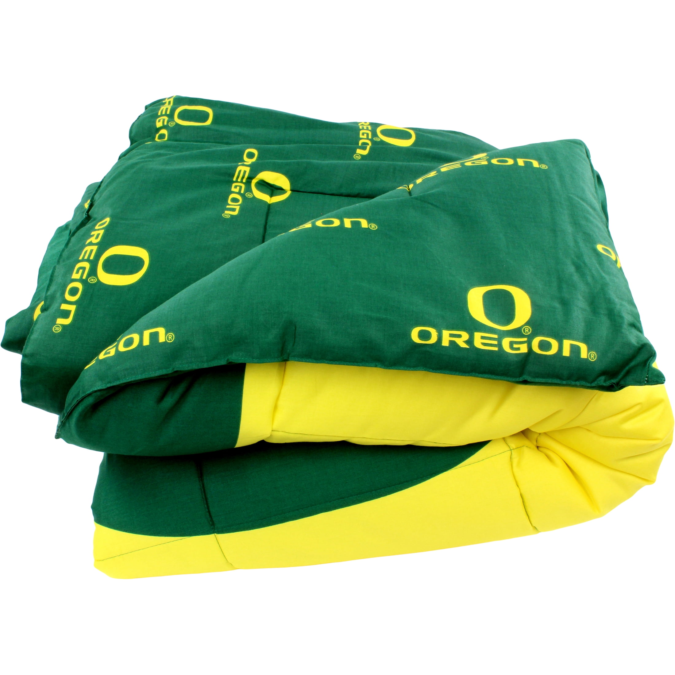 Oregon Ducks 2 Pc Reversible Cotton Comforter Set, 1 Comforter, 1 Sham, Twin