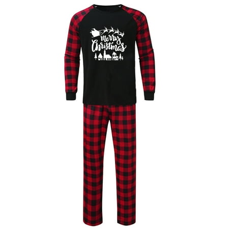 

Mrat Family Matching Wear Outfits Sleepwear For The Family Man Daddy Plaid Print Blouse Tops+Pants Family Clothes Pajamas Home Wear Pajamas Family Pajama Sets Cute Print