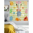 thumbnail image 3 of Spring Easter Sheer Curtains 63 Inch Length 2 Panels for Living Room, Yellow Plaid Bunny Colorful Eggs Floral Voile Kitchen Curtain Set, Luxury Privacy Drapes Window Treatment for Bedroom, 3 of 7