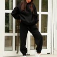 thumbnail image 1 of Conjunto de sudaderas con capucha de 2 piezas Sudadera con capucha de color sólido y pantalón de chándal Chándal grueso, 1 of 4