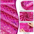 thumbnail image 4 of 1.1 Yard Mermaid Scales Fabric 59.03inch Wide Fuchsia Sparkly Hologram Fish Scale Fabric Mermaid Fish Scales Stretch Fabric Spandex Fabric for Clothing Accessories Party Decoration, 4 of 9