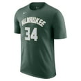 thumbnail image 2 of Men's Nike Giannis Antetokounmpo Hunter Green Milwaukee Bucks Icon 2022/23 Name & Number T-Shirt, 2 of 3