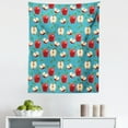 thumbnail image 1 of Fruits Tapestry, Halved and Whole Red Delicious Apples on Abstract Background Healthy Choices, Fabric Wall Hanging Decor for Bedroom Living Room Dorm, 5 Sizes, Cream Blue Ruby, by Ambesonne, 1 of 1