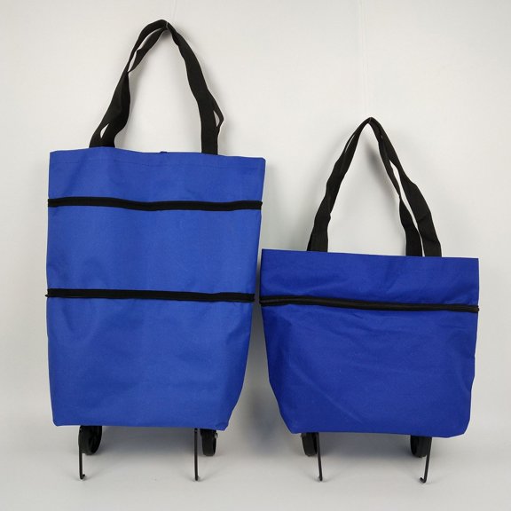 Accelerateh Bag 2 In 1 Shopping Bag Folding Green Bag Portable Foldable Shopping Cart Trolley Bag With Wheels High-quality
