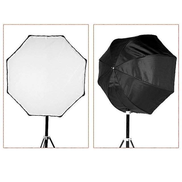 80cm / 31.5in Octagon Umbrella Softbox Brolly Reflector Diffuser with Carbon Fiber Bracket for Speedlite Flash Light