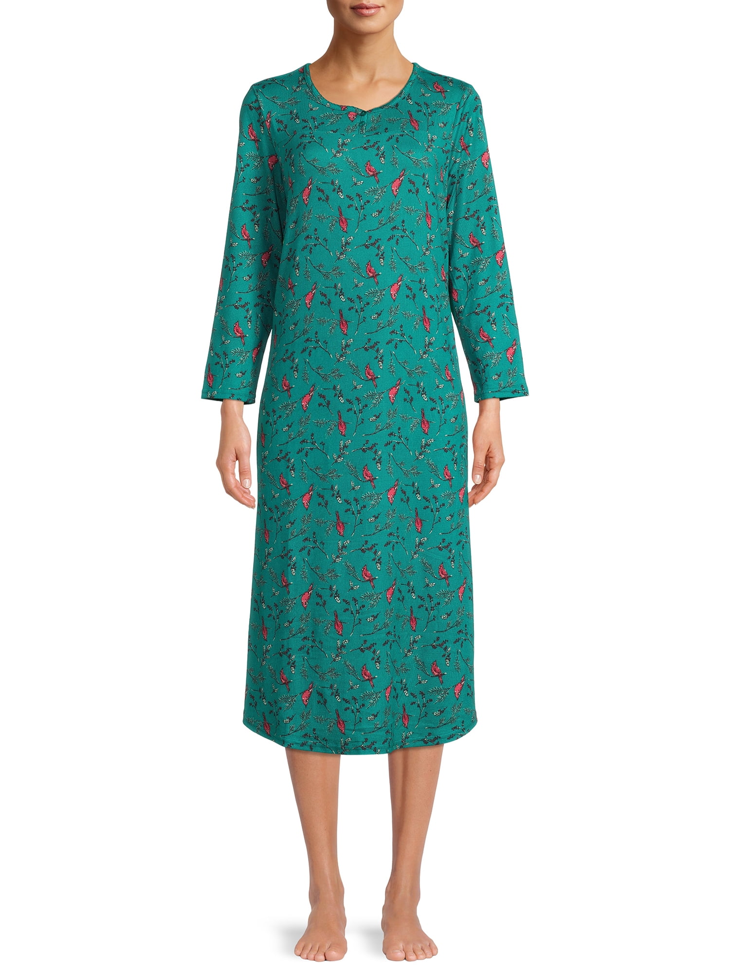 Hanes Women's Long Sleeve Henley Sleep Gown