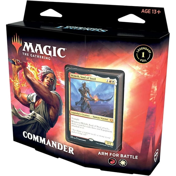 Magic: The Gathering Commander Legends Commander Deck – Arm for Battle | 100 Card Ready-to-Play Deck | 1 Foil Commander | Red-White, C78590000