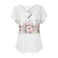 thumbnail image 5 of Fesfesfes T Shirts for Women's V-Neck Fashion Casual Short Sleeve Spring And Summer Top Women's T-Shirts L(US:8), 5 of 6