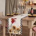 thumbnail image 3 of Sunflowers Rooster Cotton Linen Table Runner for Dining Kitchen, Farmhouse Vintage Beige Burlap Plaid Wedding Outdoor Party Tablerunners, Dresser Scarf Coffee Tablecloth Runners 13x60 Inches, 3 of 9
