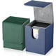 thumbnail image 1 of 2 cajas Cajas de cartas de baraja de cuero Tamaño grande para más de 100 cartas con funda Caja de juego de baraja para cartas coleccionables Caja de naipes compatible con MTG TCG (azul, verde, vertic, 1 of 5