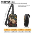 thumbnail image 7 of FOR U DESIGNS Cat Sling Bag for Women PU Leather Fanny Pack for Women Teens Cute Crossbody Bag for Travel Shopping Flower Chest Bags with Adjustable Strap Zipper Closure, 7 of 7