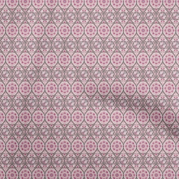 oneOone Viscose Chiffon Light Pink Fabric Asian Suzani Sewing Craft Projects Fabric Prints By Yard 42 Inch Wide