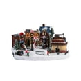 thumbnail image 1 of Adorno de casa de pueblo navideño, decoración de escritorio, figura coleccionable de resina resistente para exhibición de mesa navideña en interiores, 1 of 10