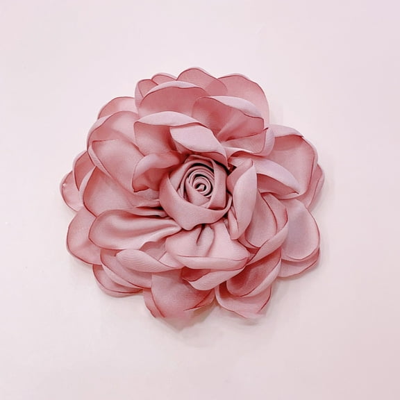 10cm Rose Fabric Flower Accessory Women Versatile Corsage Hair Clip Suit Lapel Clothing Bags DIY Corsage-Dark Pink