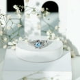 thumbnail image 2 of Rosec Jewels Natural Aquamarine Diamond Flower Engagement Ring for Women - AAA Quality Aquamarine Ring with Jewelry Box, 925 Sterling Silver, US 6.50, 2 of 8
