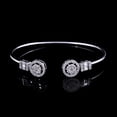 thumbnail image 3 of Natural 1.50 cts Diamond Pave Cuff Bangle Bracelet Solid 18k White Gold Jewelry, 3 of 4