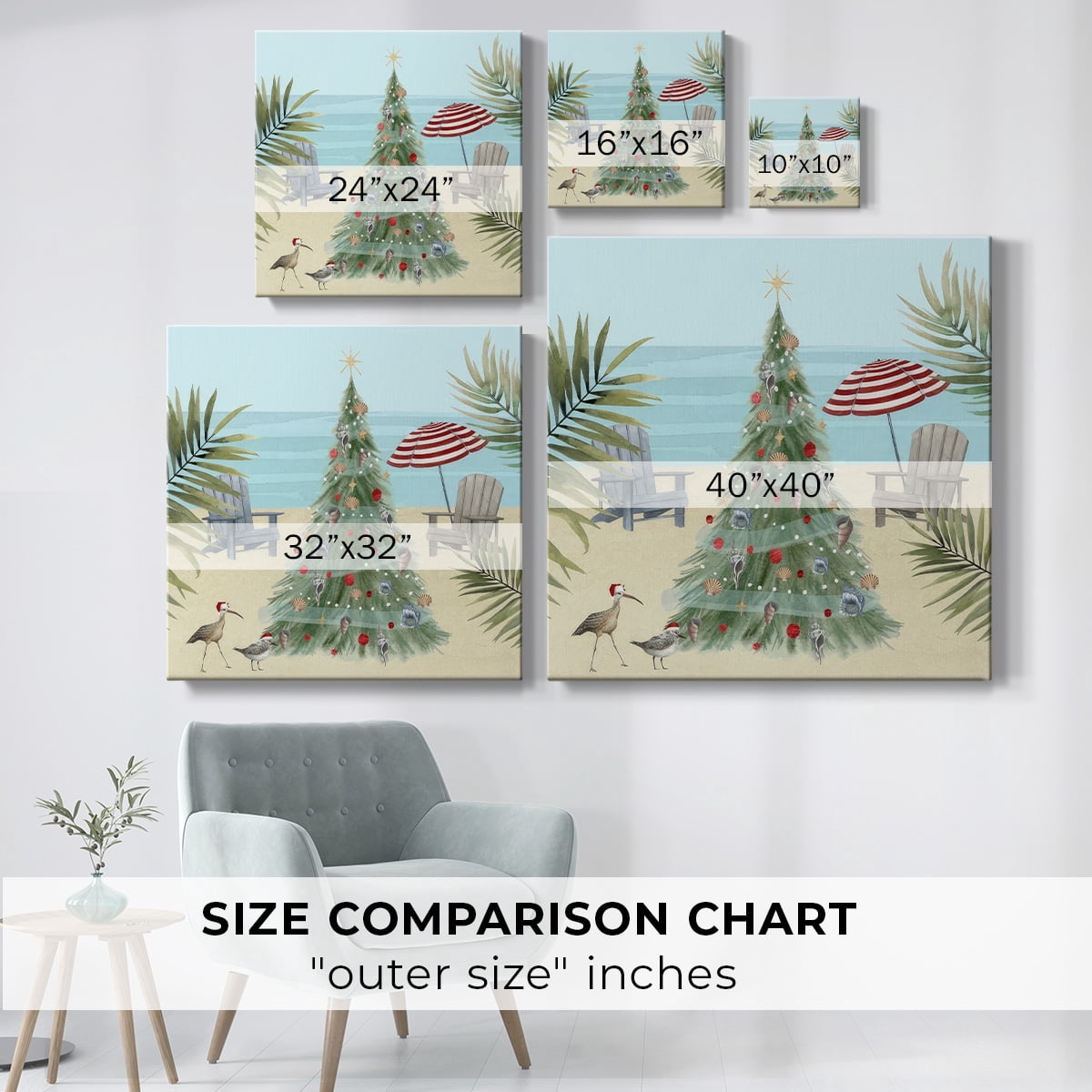 Merry Coastal Christmas II- Gallery Wrapped Canvas