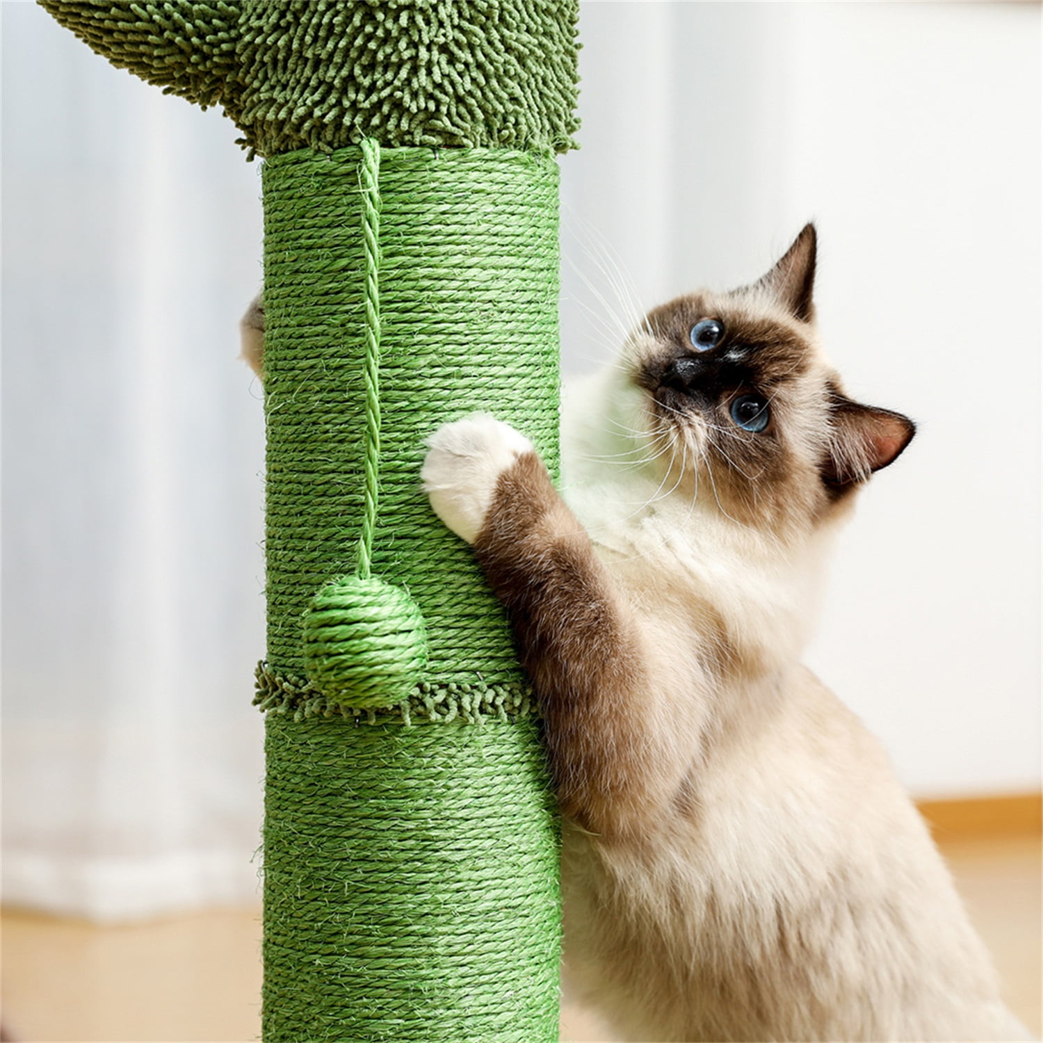 Pefilos 33" Cat Scratching Post for Large Cats with Sisal Rope Scratch Posts Cat Scratching Post for Furniture Interactive Ball Toys Vertical Scratcher for Indoor Cats Kitten Tree, Green Pefilos 33" Cat Scratching Post for Large Cats with Sisal Rope Scratch Posts Cat Scratching Post for Furniture Interactive Ball Toys Vertical Scratcher for Indoor Cats Kitten Tree, Green