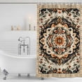 thumbnail image 4 of Bohemian Floral Waterproof Fabric Shower Curtain,Vintage Boho Retro Ethnic Tribes Waterproof Fabric Shower Curtain for Bathroom Curtains Bathtubs Hotel Shower Curtains with 12 Hooks Standard 60x72, 4 of 8