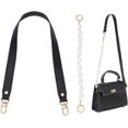 thumbnail image 1 of 2 Styles Purse Chain Strap Kits 23.6 Inch Short PU Leather Handbag Shoulder Strap 12.2 Inch Flat Pearl Beaded Bag Strap Extender Chain DIY Bag Chain Strap Replacement for Wallet Clutch Satchel, 1 of 9