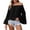 Black, variant on Tqcoqu Women's Off Shoulder Top,Ruffle Long Sleeve Chiffon Blouse,Casual Loose Trendy Shirts,Army Green Women's S-XXL