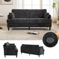 thumbnail image 2 of 68.9" Sofa Couch,Modern 2 Seater Upholstered Loveseat Sofa Couch with LED Light&USB for Living Room,Bedroom,Black, 2 of 8