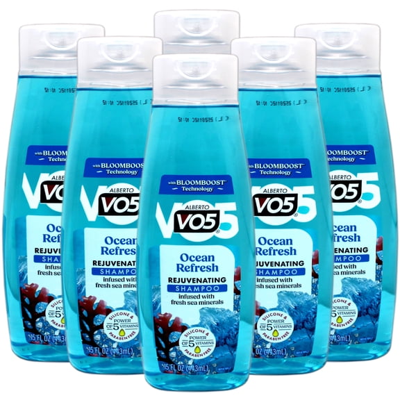 Alberto VO5 Ocean Refresh Rejuvenating Shampoo with Sea Minerals, 15 FL OZ, 6 Pack