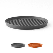 Bloem Maze 6" Diameter Resin Saucer Tray: Charcoal Gray - Matte, Decorative, Indoor and Outdoor