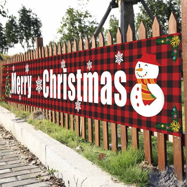 Christmas Streamer Hanging Background Ornament Polyester Decorative Polyester Banner, SDHF-GZ04