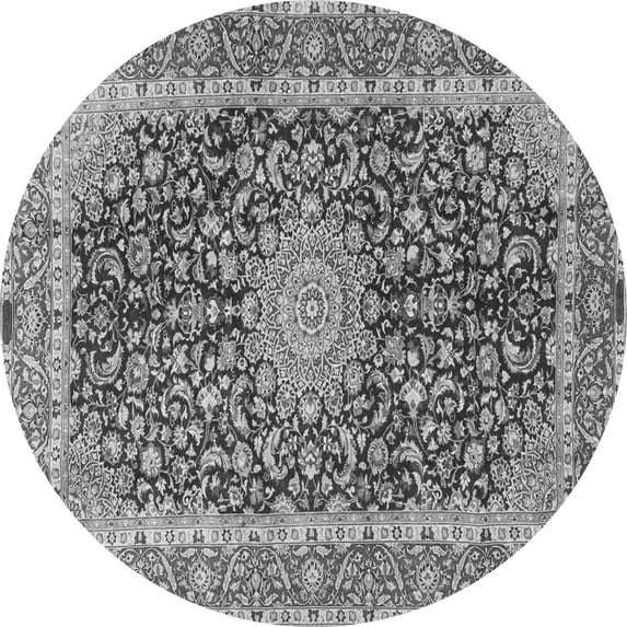Ahgly Company Indoor Round Medallion Gray Traditional Area Rugs, 8' Round