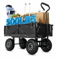 thumbnail image 2 of Heavy Duty Steel Garden Cart Folding Utility Wagon With Removable Cart Liner Steel Garden Cart, Heavy Duty 500 Lbs Capacity, with Removable Mesh Sides to Convert Into Flatbed, Metal Wagon with 2-in-1, 2 of 9