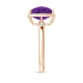 thumbnail image 3 of ANGARA Natural Cushion 4 ct Amethyst Cocktail Ring with Bezel Diamonds in 14K Rose Gold for Women (Size-10mm) | February Birthstone, Anniversary, Jewelry Gift for Women | Natural Amethyst Ring, 3 of 9