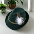 thumbnail image 6 of Fedora Hats for Men 20S Outfit Costume Jazz Hat for Outdoor Travel Dress up Dark Green, 6 of 8