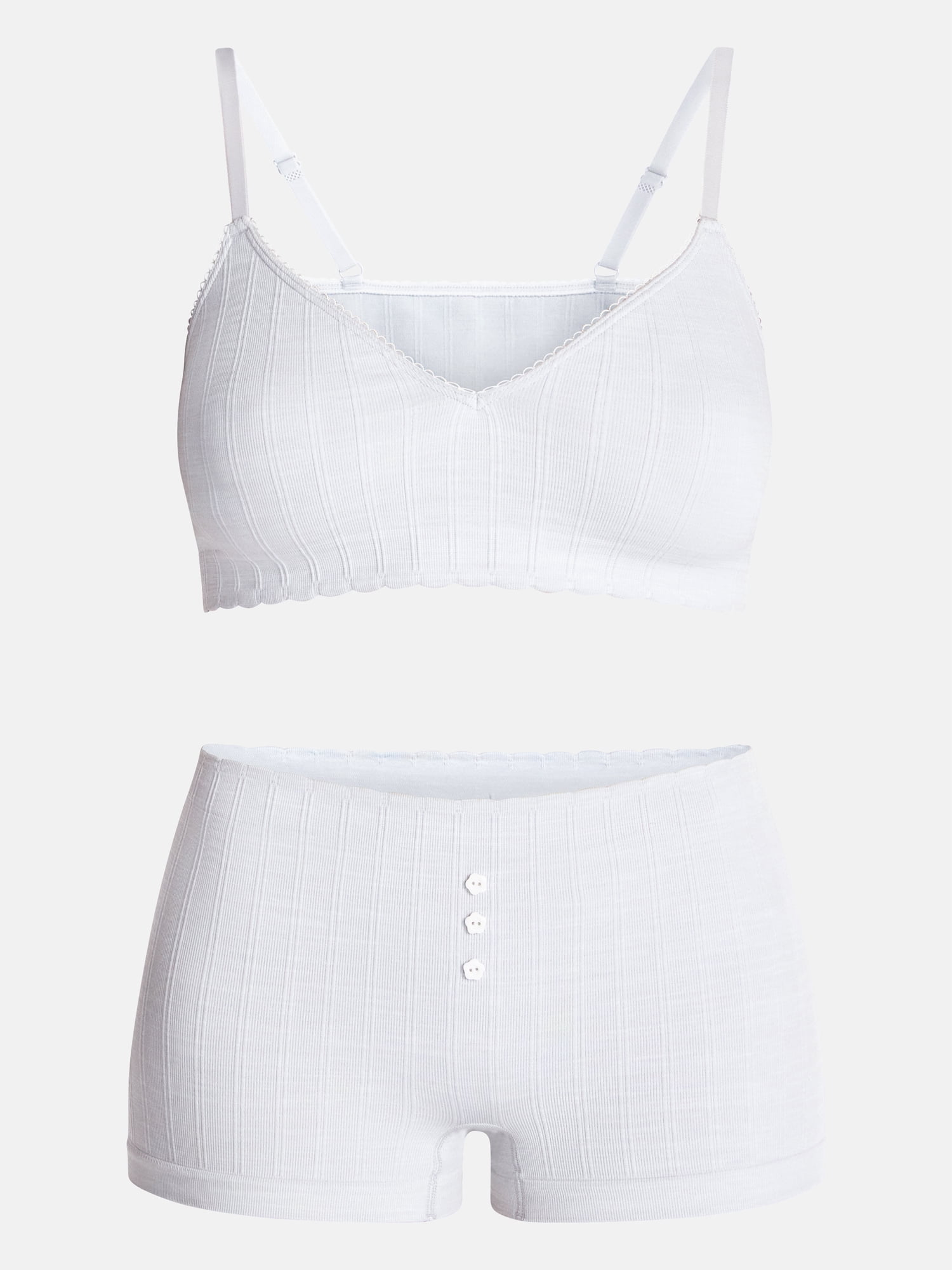 No Boundaries Seamless Triangle Bralette and Boyshorts Set, 2 Piece, Women's XS-XXL
