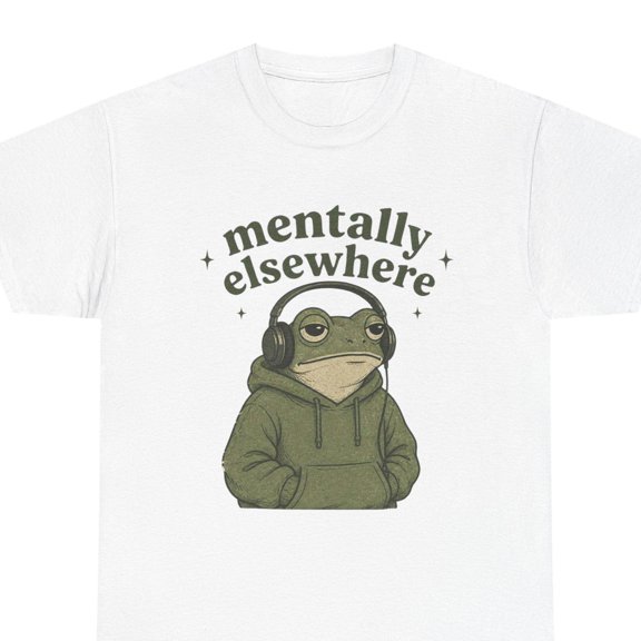 Frog Wearing Headphones Elsewhere Tee | Vintage Design Size S-5XL