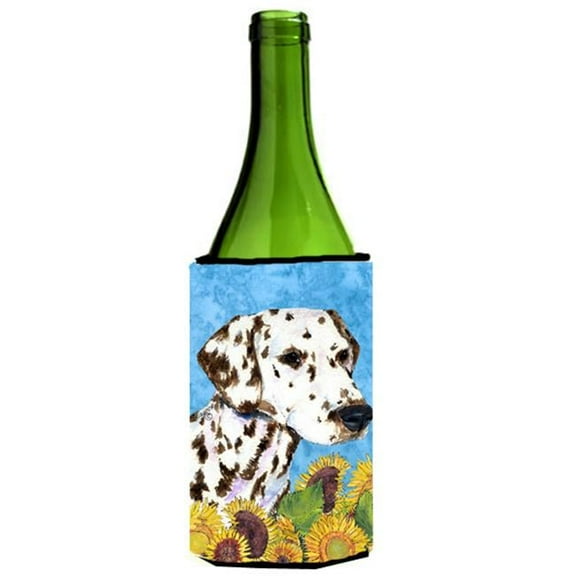 Dalmatian In Summer Flowers Wine bottle sleeve Hugger - 24 Oz.