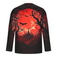 thumbnail image 4 of FDGIU Men's Halloween Graphic Tees Men Casual Round Neck Long Sleeve Pullover Halloween Printed T-Shirt Blouse Tops Casual Shirts, 4 of 5