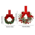 thumbnail image 6 of 1 Pcs Christmas Kitchen Cabinet Wreaths with Ribbon Bows for Front Door Chair Wall, 6 of 8
