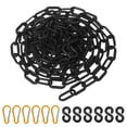 thumbnail image 3 of Uxcell 13Ft Plastic Chain Barrier, Safety Link Chain Stanchion with 6 S-Hooks and 6 Clips, Black, 3 of 6