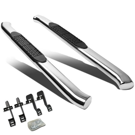 DNA Motoring 4" Chrome Curved Oval Side Step Nerf Bar Running Boards for 04-14 Ford F150 Regular Cab