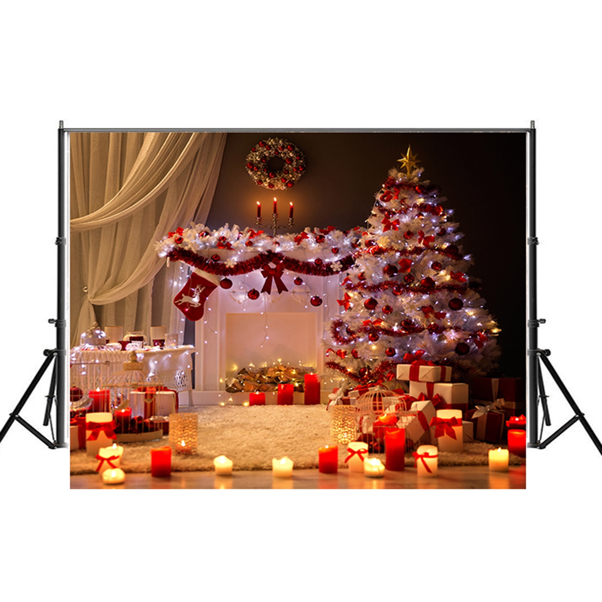 Photography Backdrops Cozy Room With Christmas Gift 5*3ft Printed Decoration Studio Photo Video Background Screen Props Vinyl Fabric